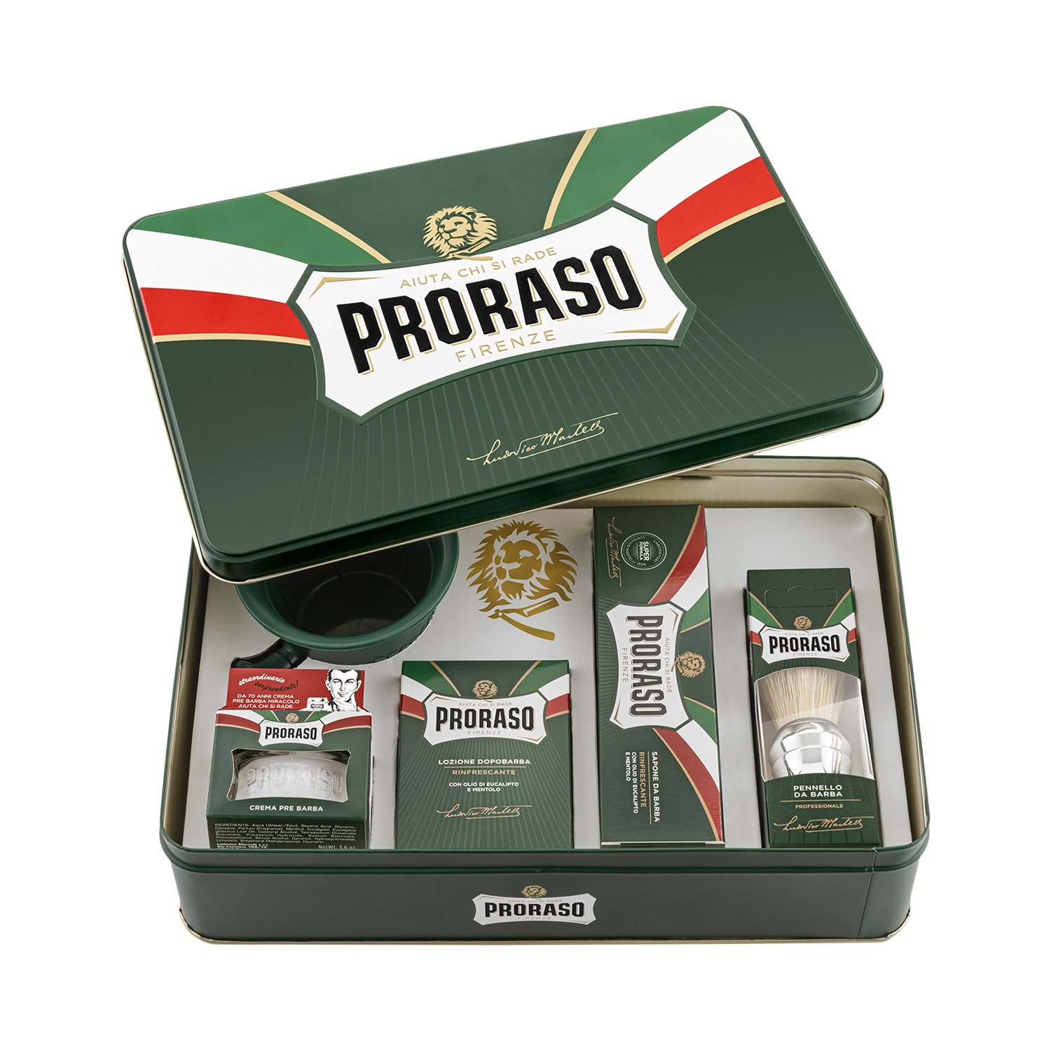 Proraso - Classic Shaving Set - GREEN - 5-teiliges Rasurpflege Set