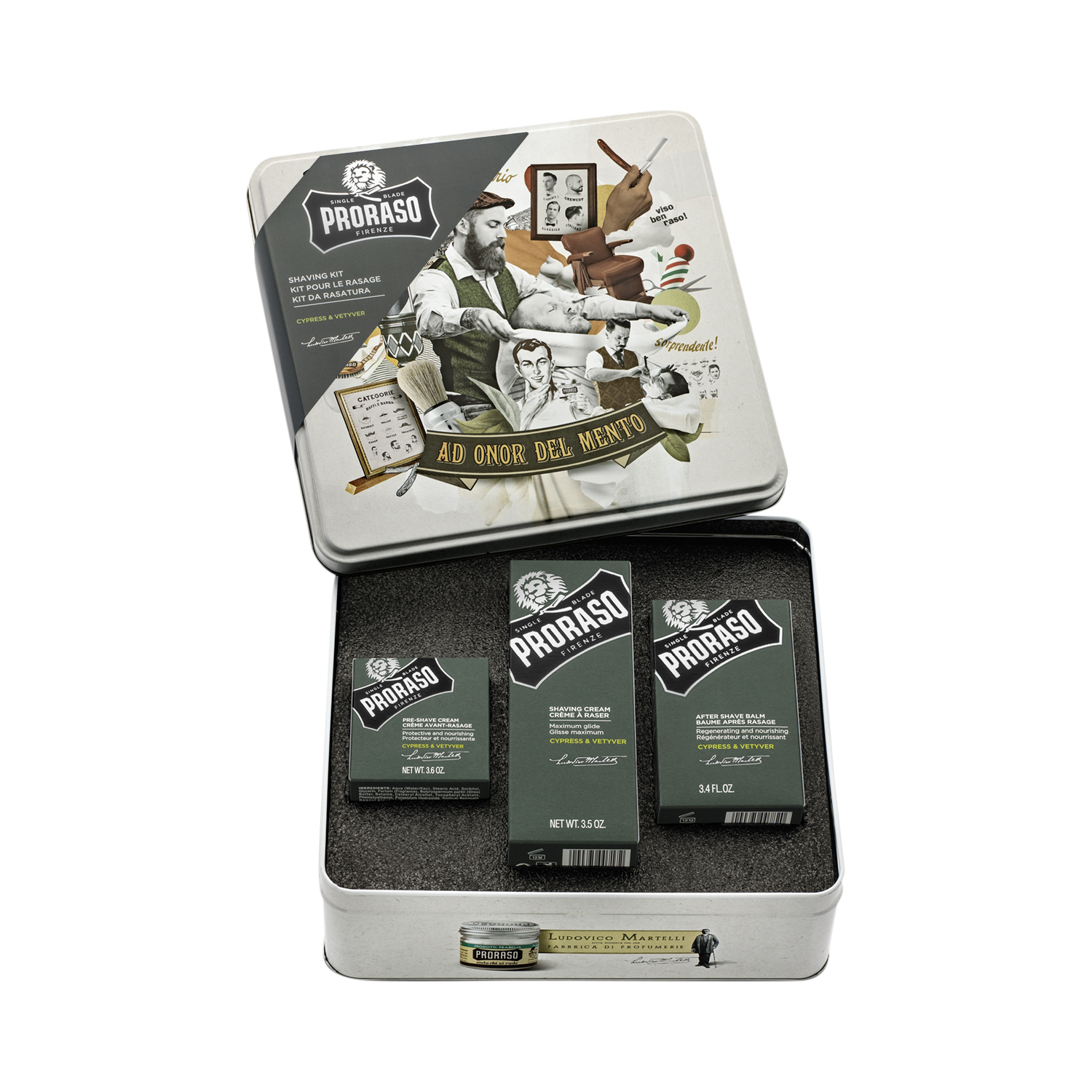 Proraso - Shaving Kit - Cypress Vetyver - 3-teiliges Rasurpflege Set