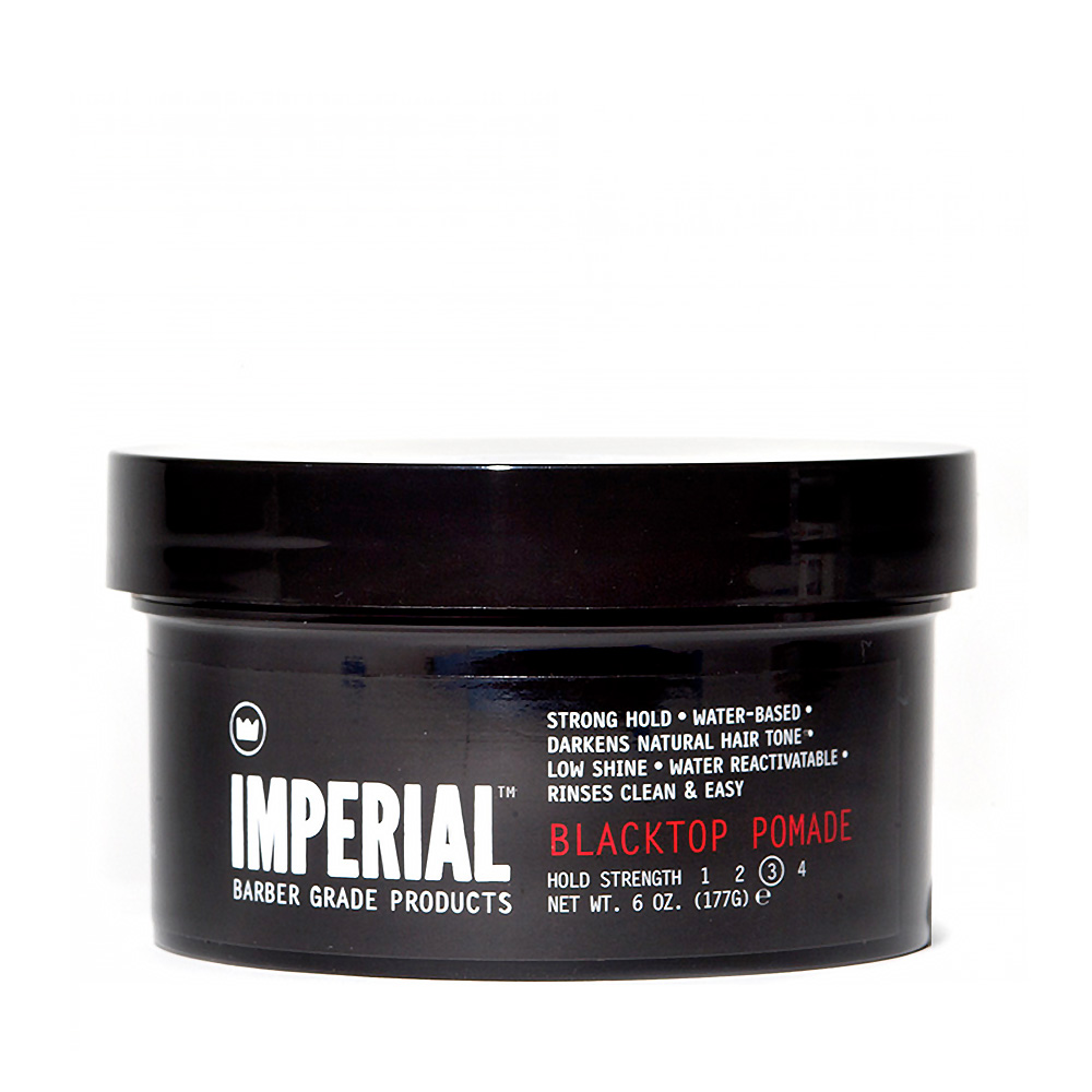 Imperial Barber - Blacktop Pomade, schwarz, starker Halt, wenig Glanz