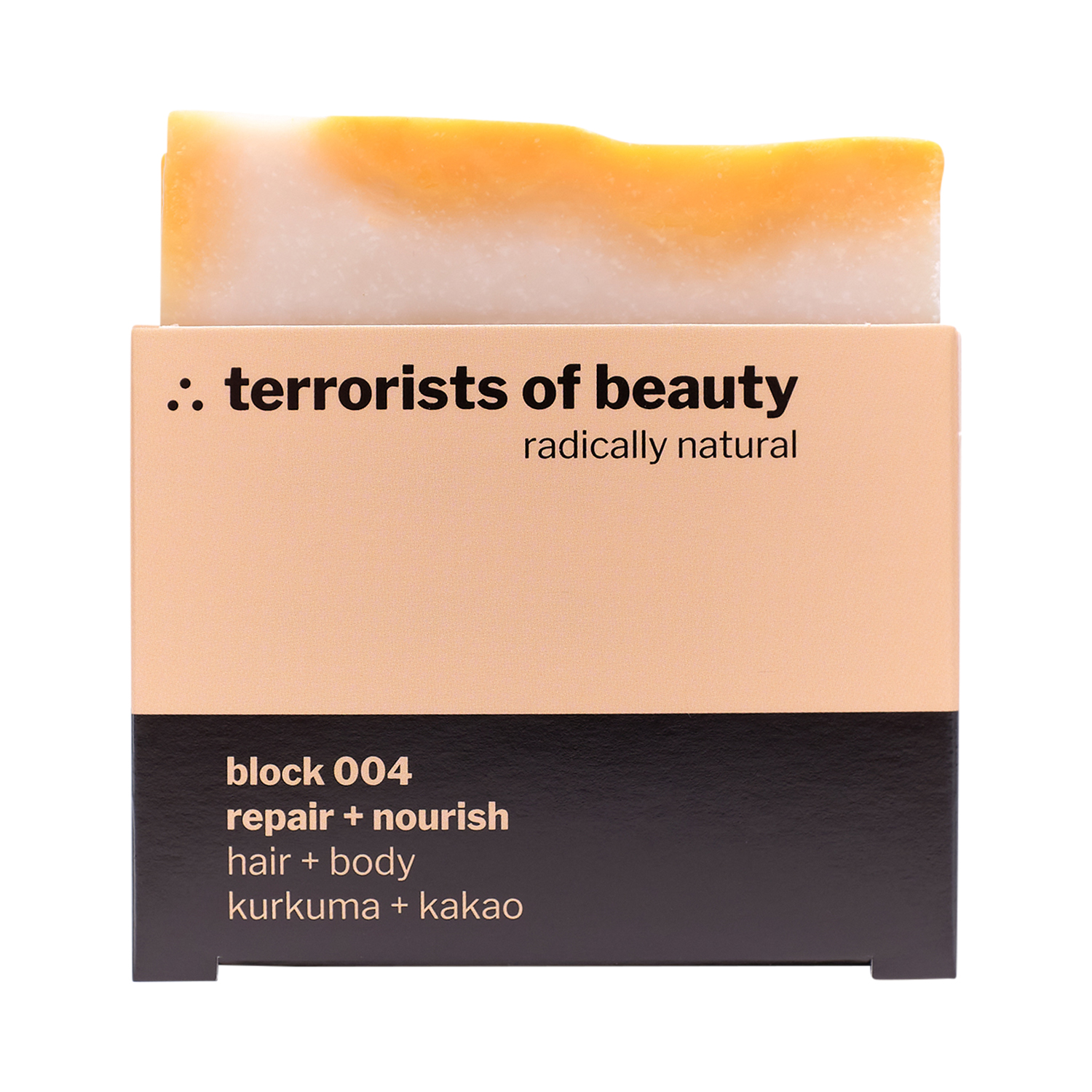 terrorists of beauty - block 004  - repair + nourish - Naturseife für Haare und Körper