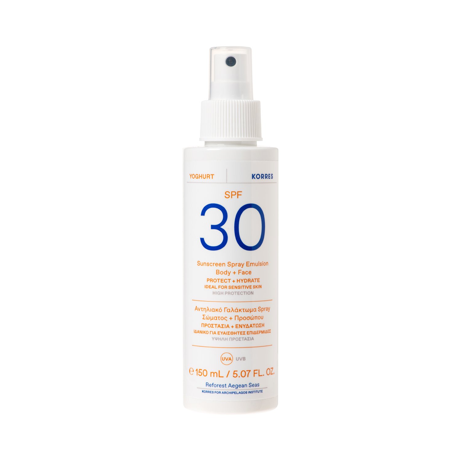 Korres - YOGHURT - Sunscreen Spray Emulsion Body & Face - Sonnenschutz Sprüh-Emulsion für Gesicht & Körper LSF30