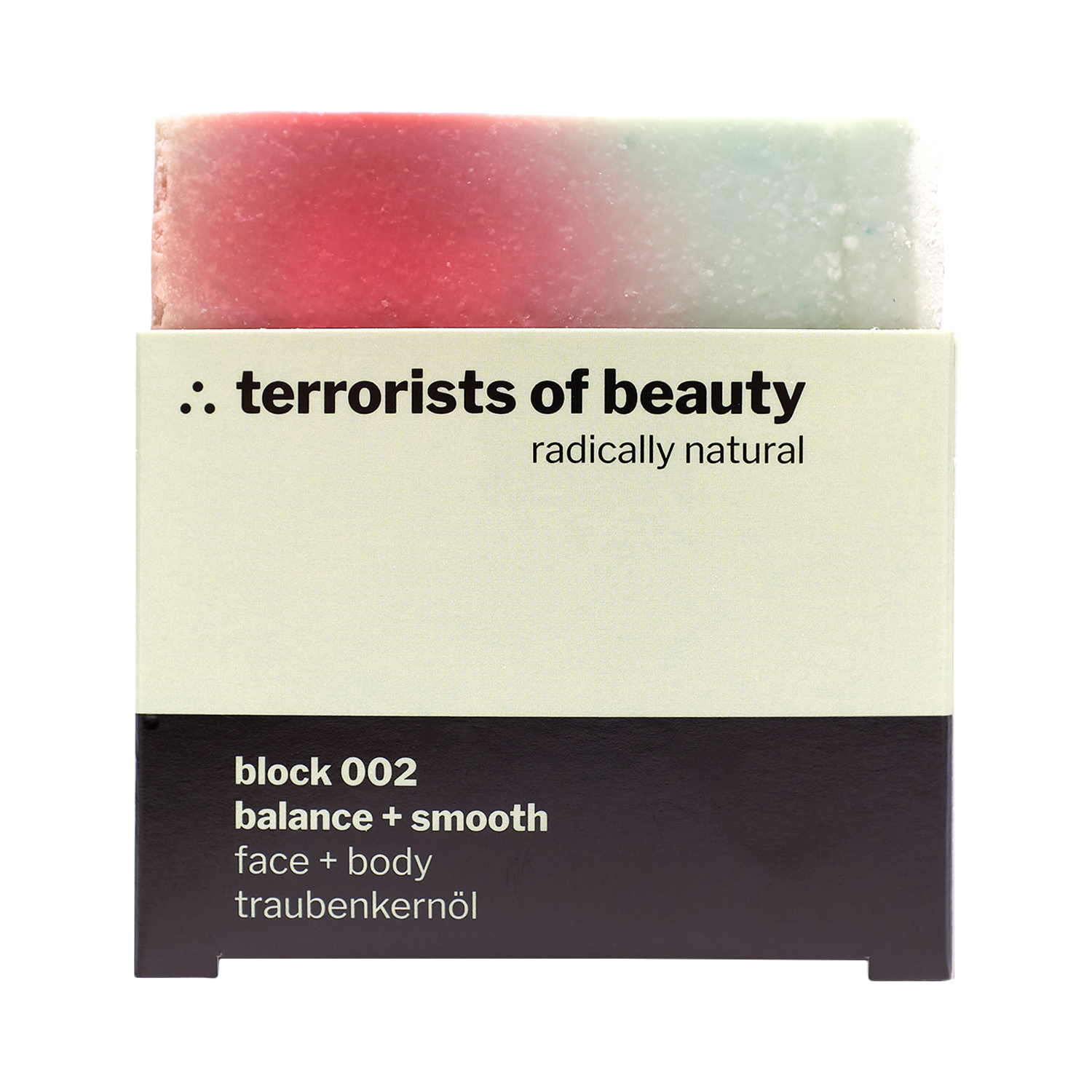 terrorists of beauty - block 002 - balance + smooth - Naturseife für Gesicht und Körper