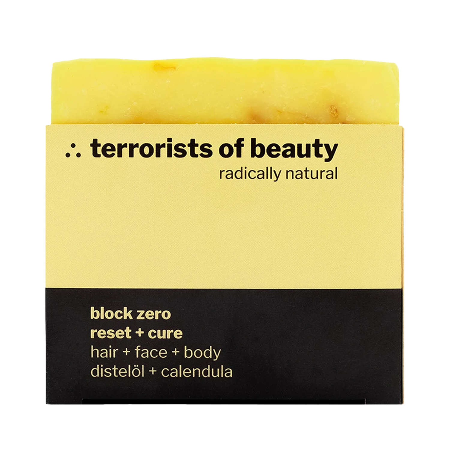 terrorists of beauty - block zero - reset + cure - Naturseife für Haare, Gesicht und Körper