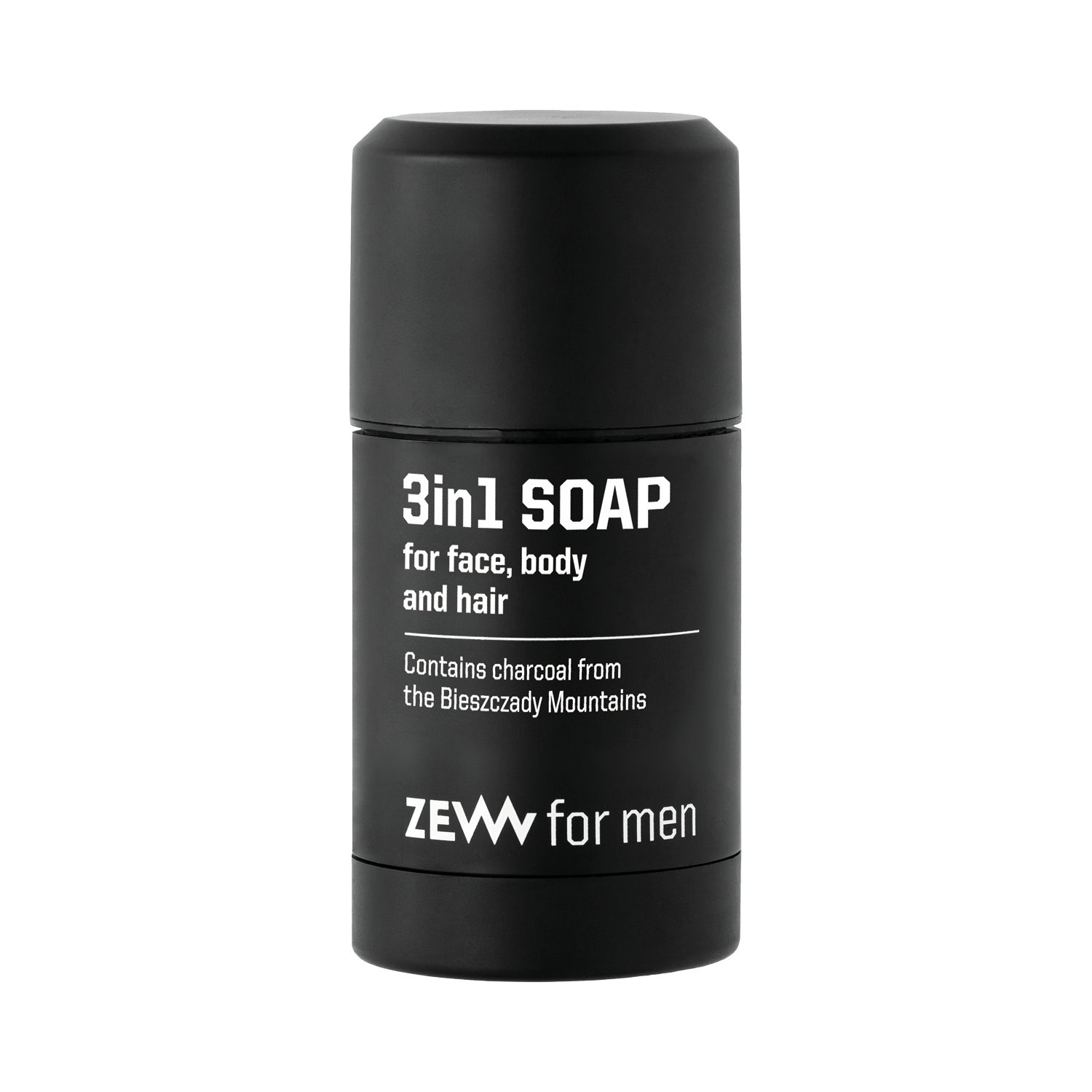 ZEW for men - 3in1 Soap - Seifenstick mit Aktivkohle für Gesicht, Körper und Haar