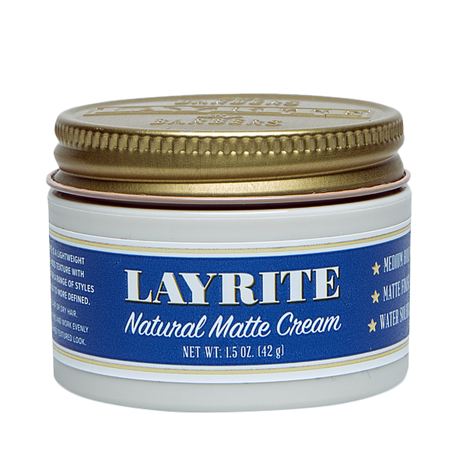Layrite - Natural Matte Cream - Frisiercreme - mittlerer Halt, mattes Finish, wasserlöslich